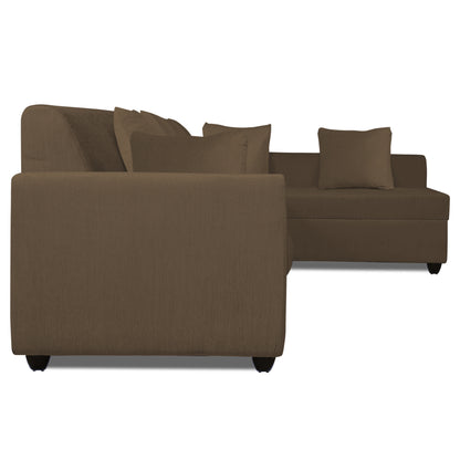 Adorn India Rio Decent L Shape 6 Seater Corner Sofa Set Right Side Handle (Brown) (3 Year Warranty)