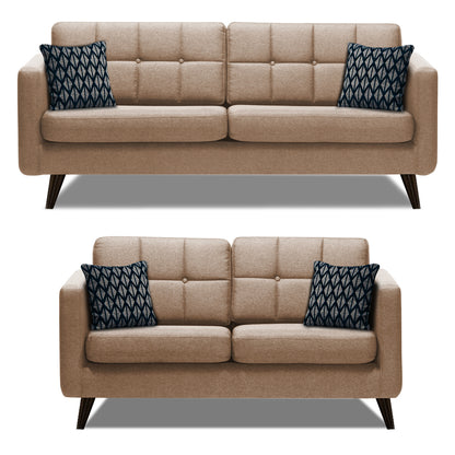 Adorn India Chilly 3+2 5 Seater Sofa Set (Beige) (3 Year Warranty)