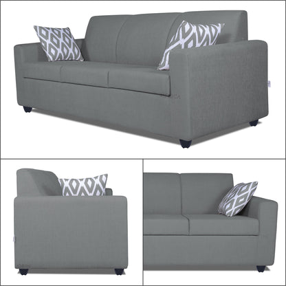 Adorn India Monteno 3 Seater Sofa (Grey) (3 Year Warranty)
