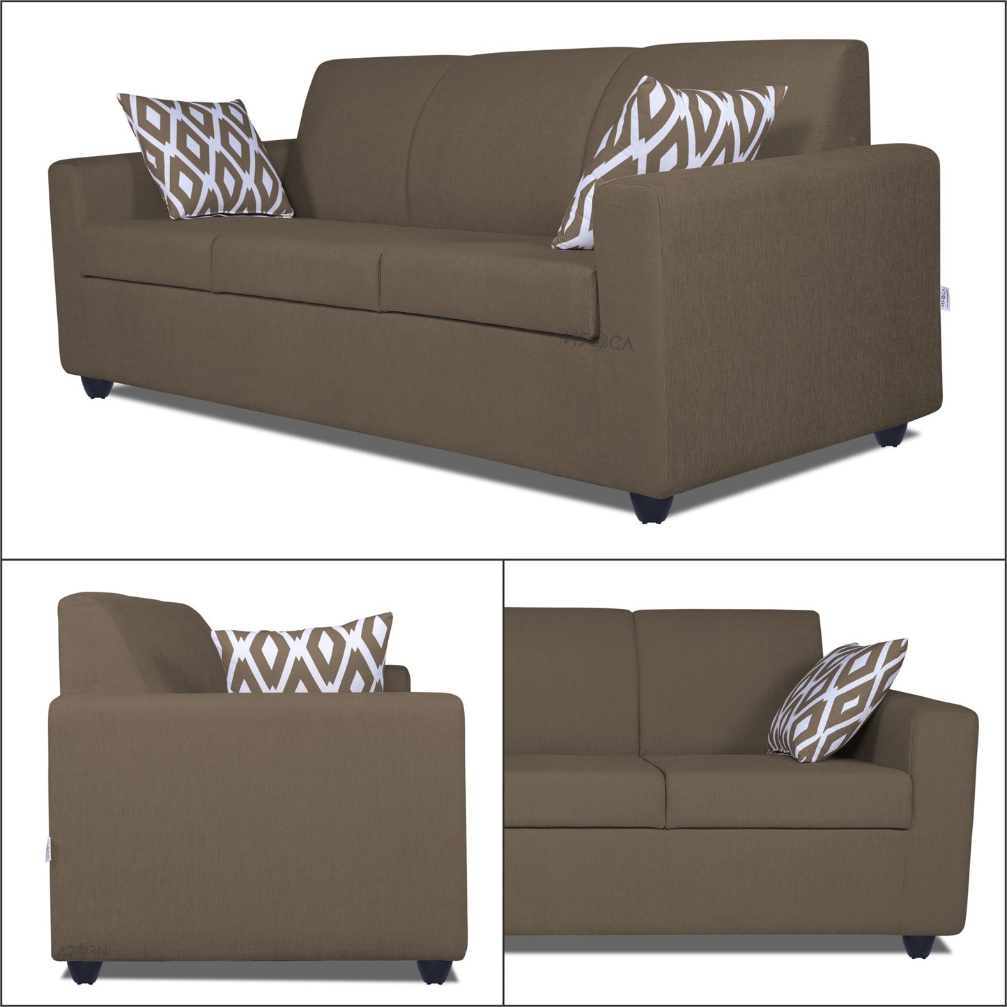 Adorn India Monteno 3-1-1 5 Seater Sal Sofa Set (Brown) (3 Year Warranty)