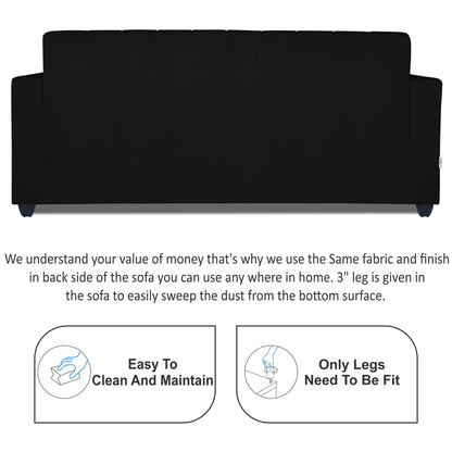 Adorn India Rio Highback 3+1+1 5 Seater Sofa Set (Black) (3 Year Warranty)
