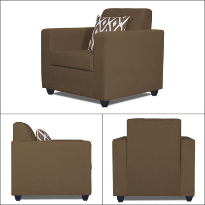 Adorn India Rio HighBack 3+1+1 5 Seater Sofa Set (Brown) (3 Year Warranty)