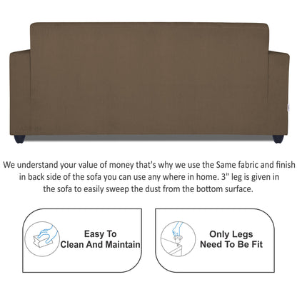 Adorn India Rio Decent 3 Seater Sofa(Brown) (3 Year Warranty)