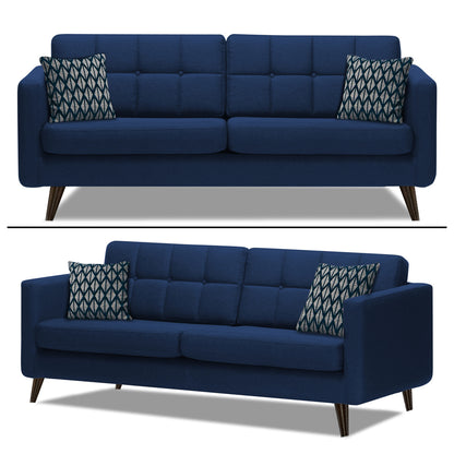 Adorn India Chilly 5 Seater 3-1-1 Fabric Sofa Set (Blue) (3 Year Warranty)