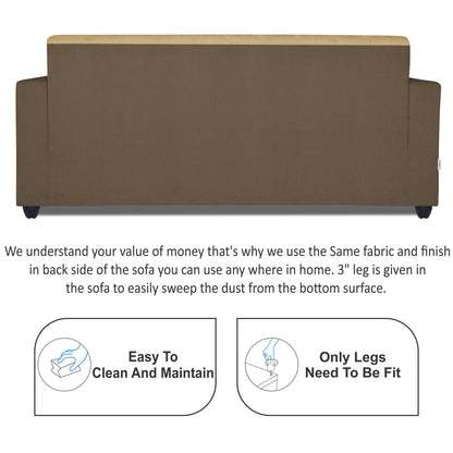 Adorn India Rio Decent Wooden 3-1-1 5 Seater Sofa Set (Brown & Beige)