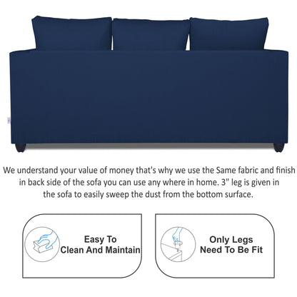 Adorn India Zink Straight Line 3-1-1 5 Seater Sofa Set (Blue)