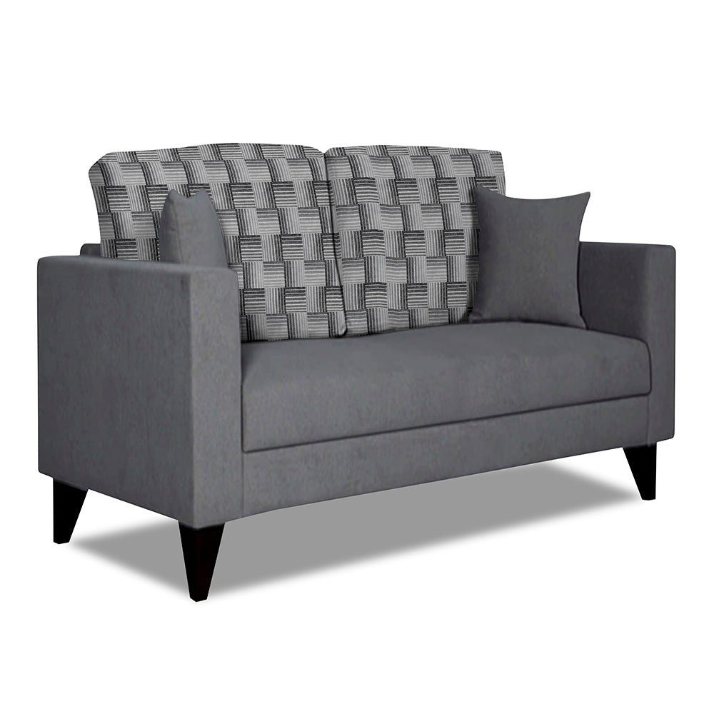 Adorn India Berlin Bricks 2 Seater Sofa (Grey) Martin Plus (3 Year Warranty)