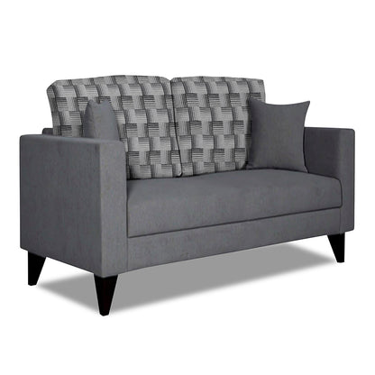 Adorn India Berlin Bricks 2 Seater Sofa (Grey) Martin Plus (3 Year Warranty)