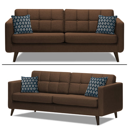 Adorn India Chilly 5 Seater 3-1-1 Fabric Sofa Set (Brown) (3 Year Warranty)