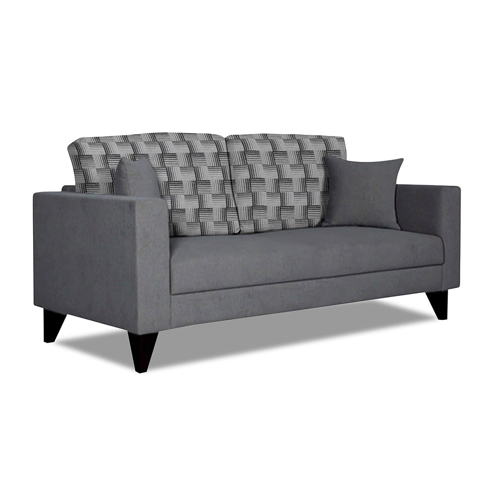 Adorn India Berlin Bricks 3 Seater Sofa (Grey) Martin Plus (3 Year Warranty)