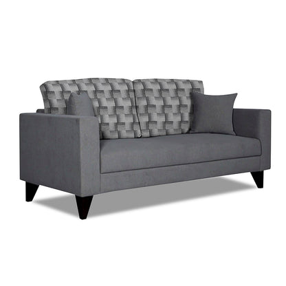 Adorn India Berlin Bricks 3 Seater Sofa (Grey) Martin Plus (3 Year Warranty)