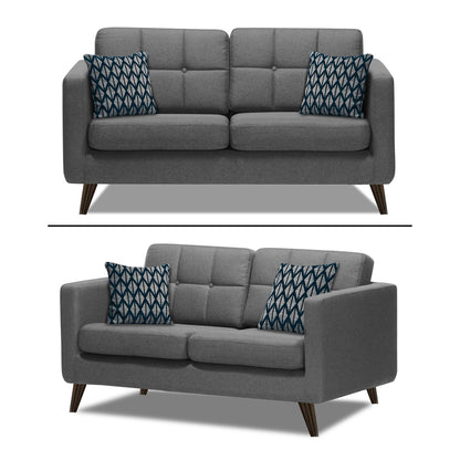 Adorn India Chilly 6 Seater 3+2+1 Fabric Sofa Set (Grey) (3 Year Warranty)