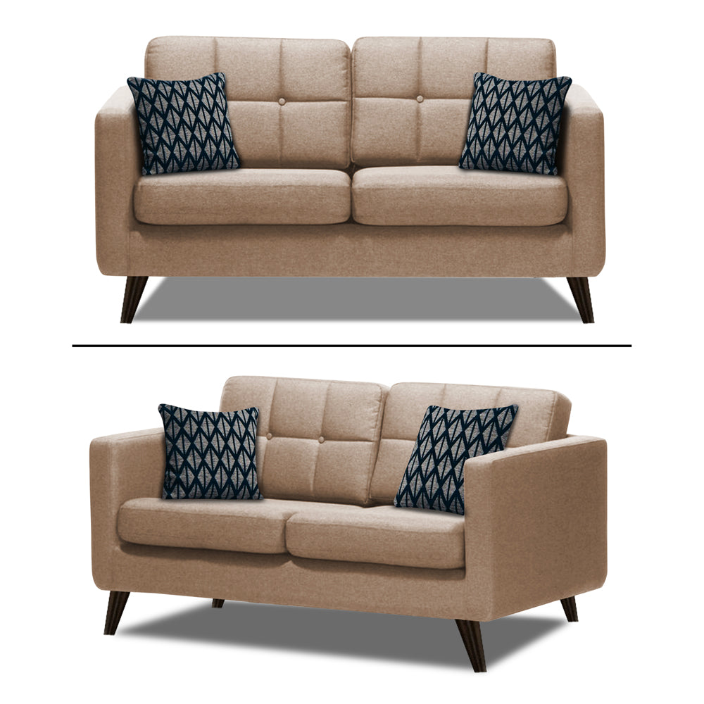 Adorn India Chilly 3+2 5 Seater Sofa Set (Beige) (3 Year Warranty)