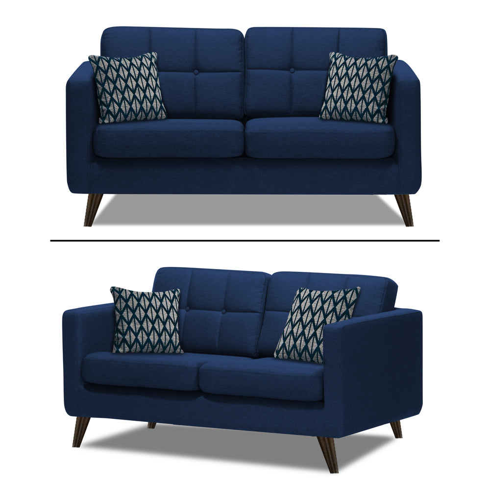 Adorn India Chilly 6 Seater 3+2+1 Fabric Sofa Set (Blue) (3 Year Warranty)