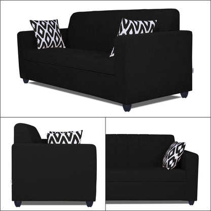 Adorn India Rio Highback 3+1+1 5 Seater Sofa Set (Black) (3 Year Warranty)