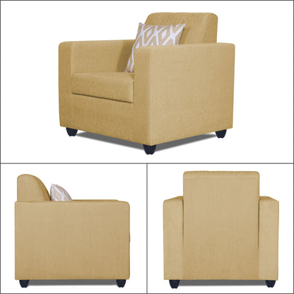 Adorn India Rio Highback 3+1+1 5 Seater Sofa Set (Beige) (3 Year Warranty)