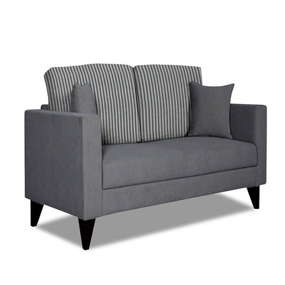 Adorn India Hector Stripes 2 Seater Sofa (Grey) Martin Plus (3 Year Warranty)