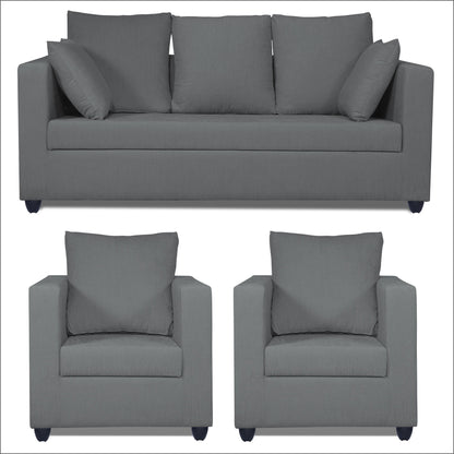 Adorn India Zink Straight Line 3-1-1 5 Seater Sofa Set (Grey)
