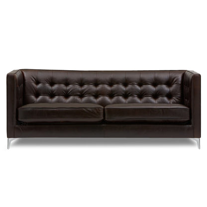 Adorn India Exclusive Cosmos Leatherette Three Seater Sofa (Brown)