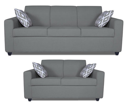 Adorn India Monteno 3+2 5 Seater Sofa Set (Grey) (3 Year Warranty)