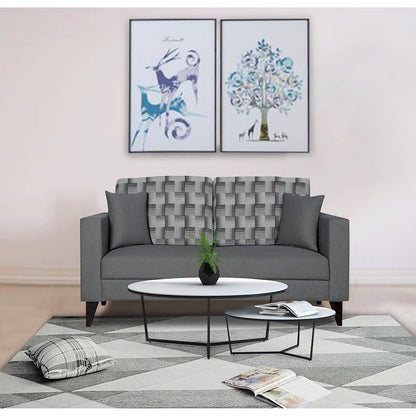Adorn India Berlin Bricks 2 Seater Sofa (Grey) Martin Plus (3 Year Warranty)