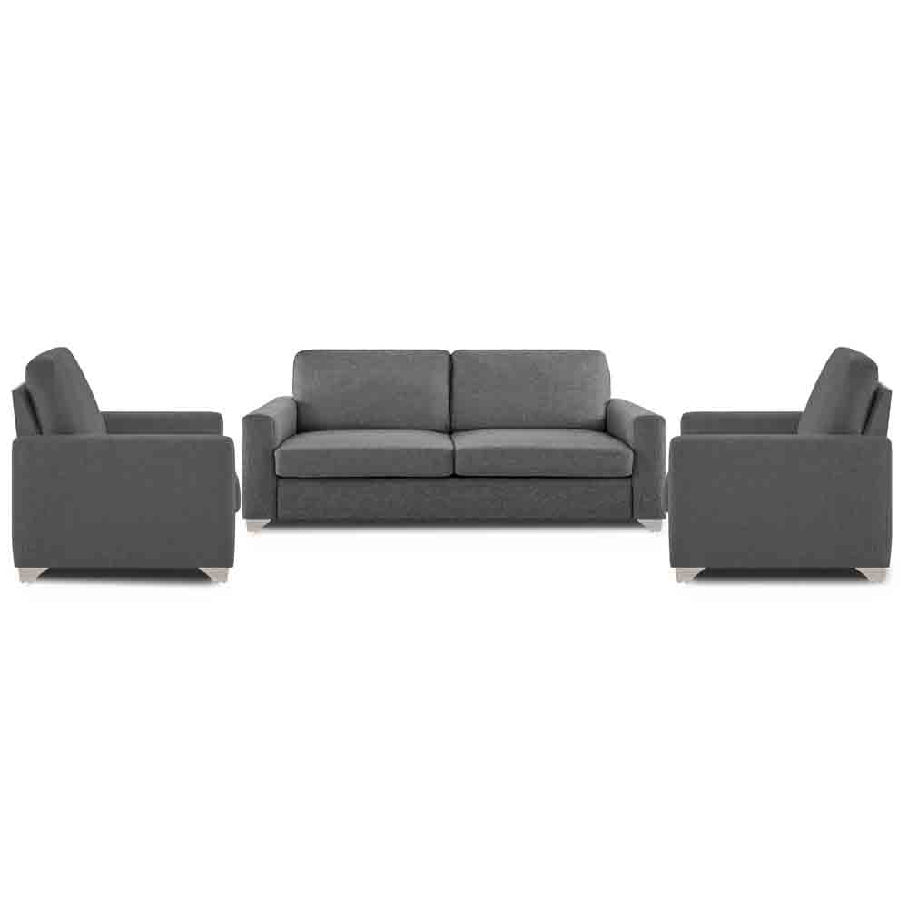 Adorn India Straight line 3+1+1 Seater Sofa Set(New Grey)
