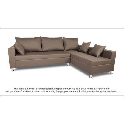 Adorn India Straight line L Shape Sofa (Camel)