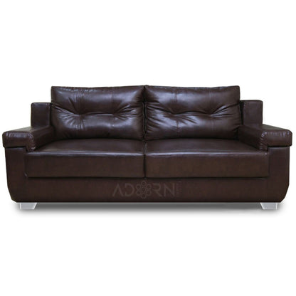 Adorn India Soleado Leatherette  Five Seater Sofa Set 3-2 (Brown)