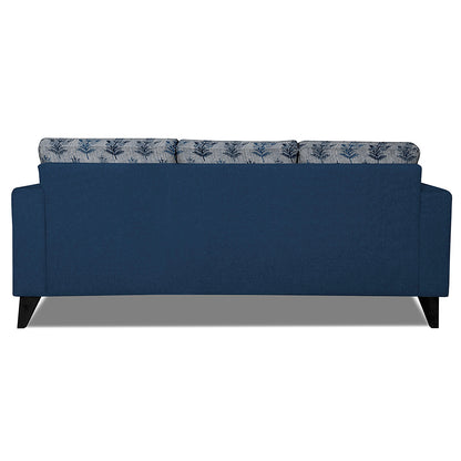 Adorn India Parker Leaf L Shape 4 Seater Sofa Set (Right Hand Side) (Blue) Martin Plus (3 Year Warranty)