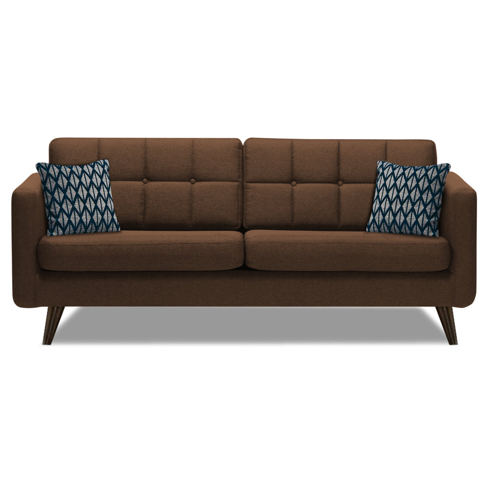 Adorn India Chilly 3 Seater Sofa (Brown)