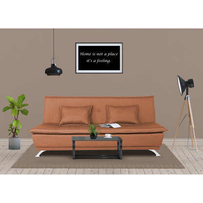 Adorn India Arden 3 Seater Sofa Cum Bed Fabric (Rust)