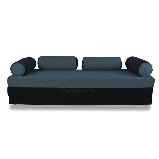 Adorn India Easy Deewan Cumbed(Dark Grey & Black)