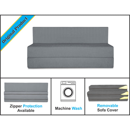 Adorn India Easy Treno 3 Seater Sofa Cum Bed Sit & Sleep Perfect for Guest, Colour Grey, 5'x6' (1 Year Warranty)