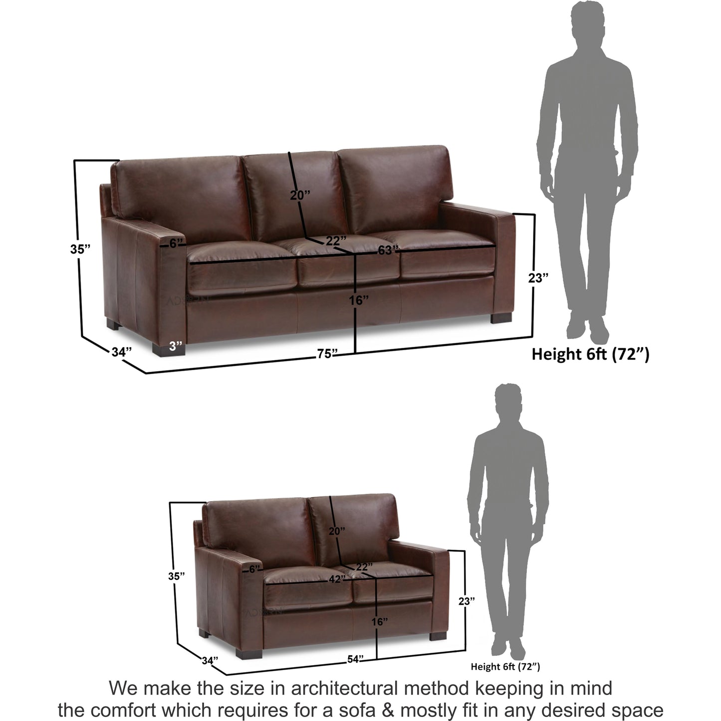 Adorn India Exclusive Rosina Leatherette 3+2 Sofa Set (Light Brown)