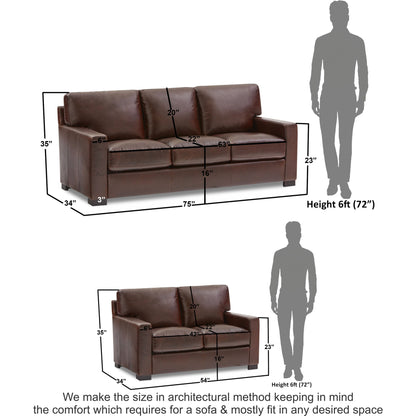 Adorn India Exclusive Rosina Leatherette 3+2 Sofa Set (Light Brown)
