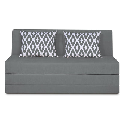 Adorn India Easy Highback Three Seater Sofa Cum Bed Rhombus 5' x 6' (Grey) (1 Year Warranty)