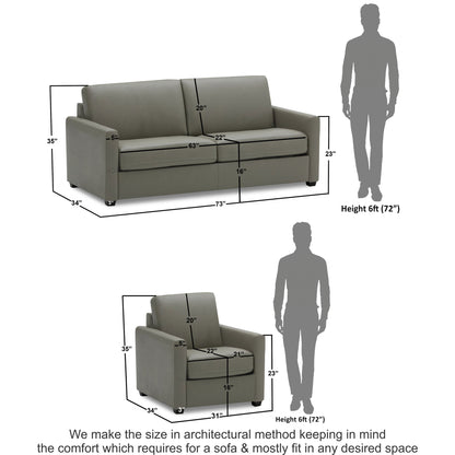 Adorn India Exclusive Flavio Leatherette 3-1-1 Sofa Set (Grey)