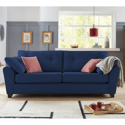 Adorn India Moris 3 Seater Fabric Sofa (Blue) (3 Year Warranty)