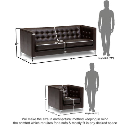 Adorn India Exclusive Cosmos Leatherette 3-1-1 Sofa Set (Brown)