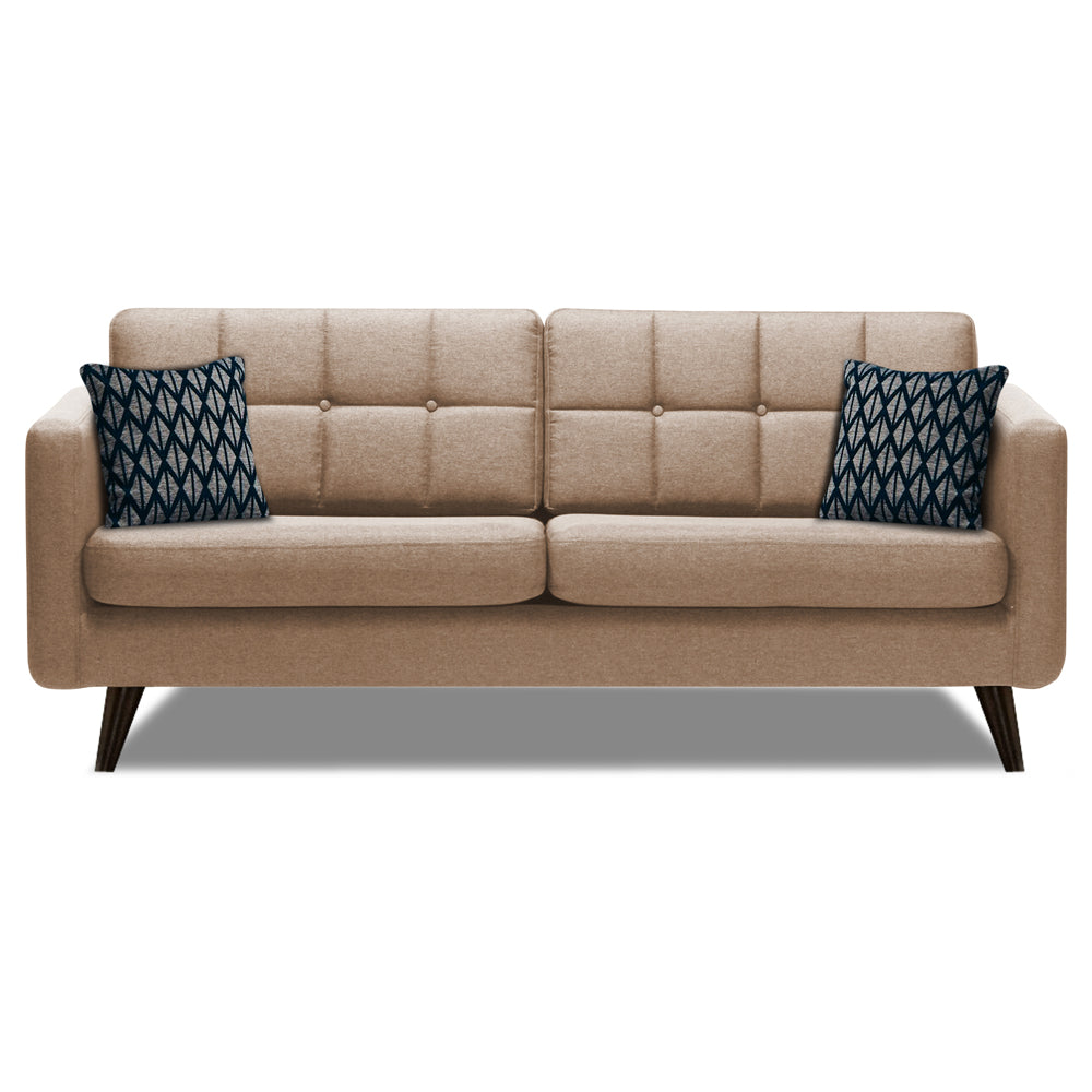 Adorn India Chilly 3 Seater Fabric Sofa Set (Beige) (3 Year Warranty)