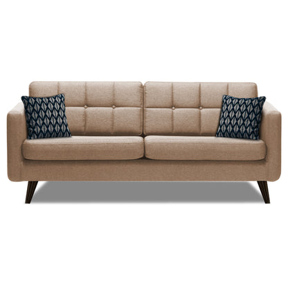 Adorn India Chilly 3 Seater Fabric Sofa Set (Beige) (3 Year Warranty)