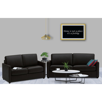 Adorn India Exclusive Flavio Leatherette 3+2 Sofa Set (Black)