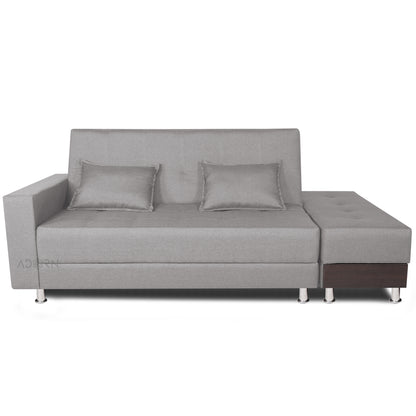 Adorn India Flora Sofa Cum bed (Light Grey)