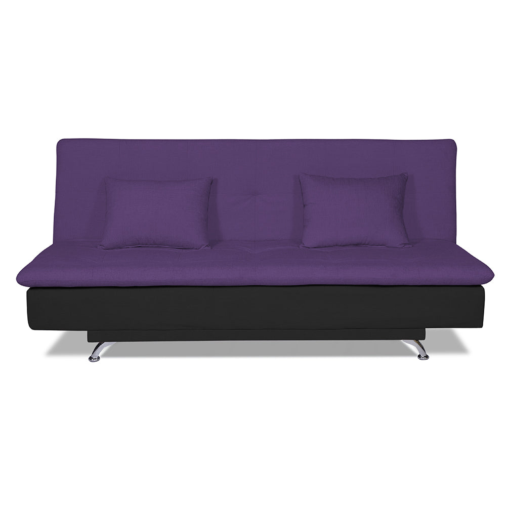 Adorn India Aspen Three Seater Sofa cum bed (Purple & Black)