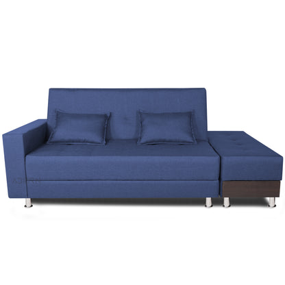 Adorn India Flora Sofa Cum bed (Blue)