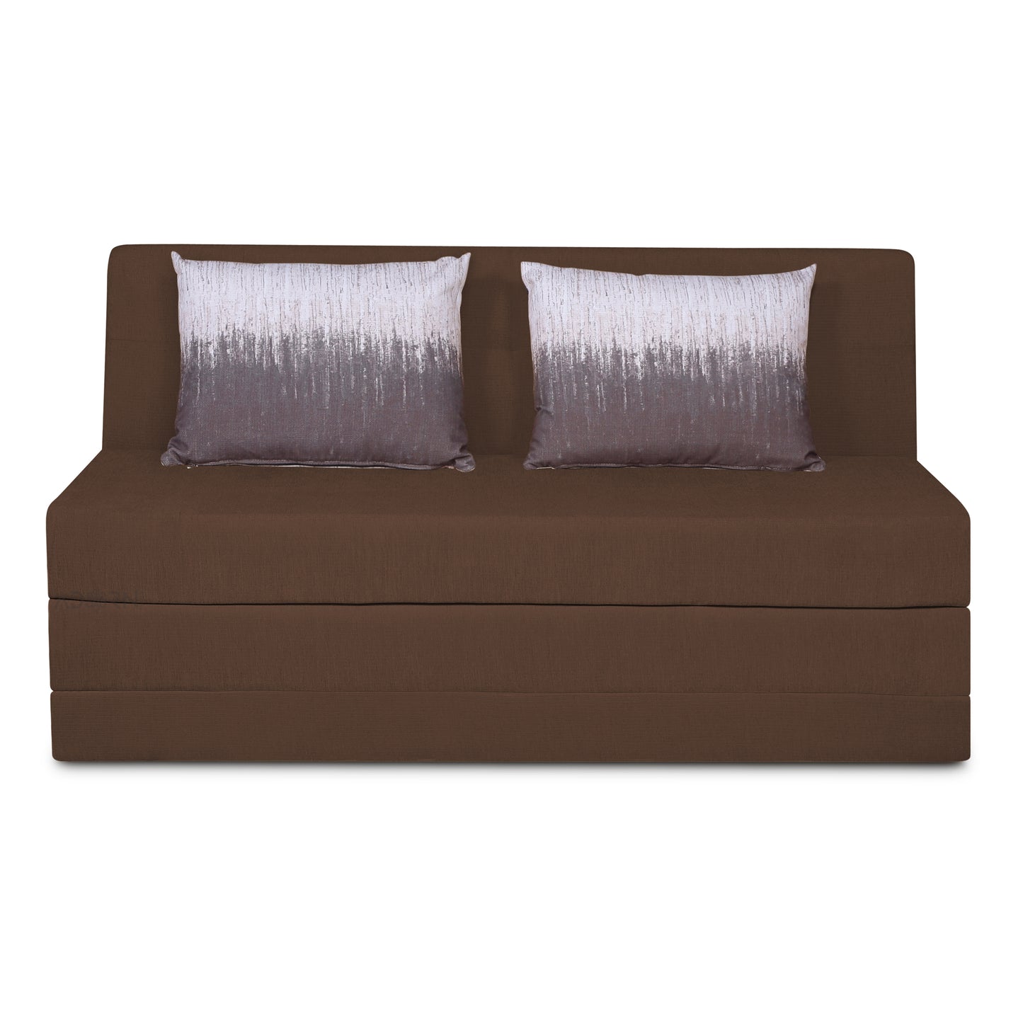 Adorn India Easy Highback Three Seater Sofa Cum Bed Wave 5' x 6' (Brown) (1 Year Warranty)