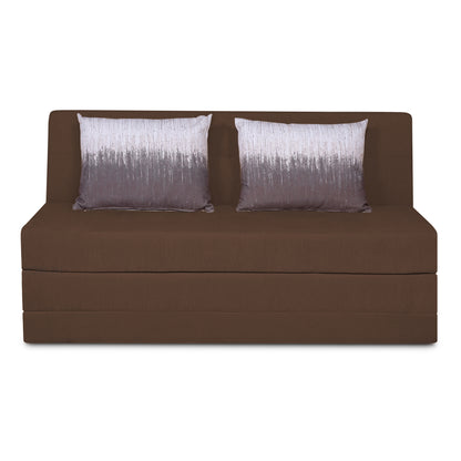 Adorn India Easy Highback Three Seater Sofa Cum Bed Wave 5' x 6' (Brown) (1 Year Warranty)