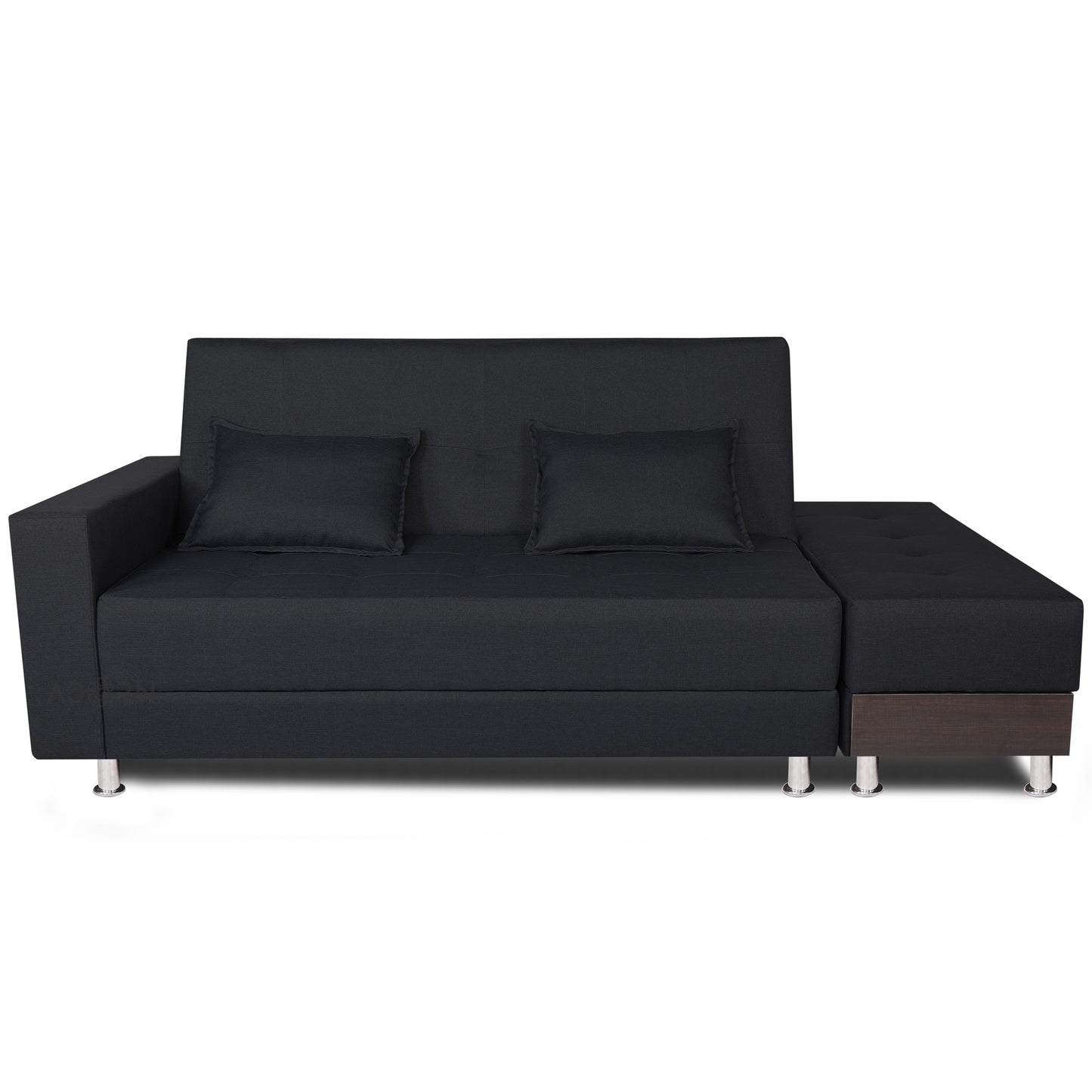 Adorn India Flora Sofa Cum bed (Black)