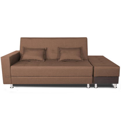 Adorn India Flora Sofa Cum bed (Camel)
