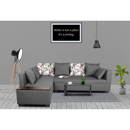 Adorn India Mclain L Shape 6 Seater Sofa (Left Side Handle)(Light Grey)